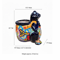 Talavera Frog Planter: Handmade Ceramic Mexican Garden Decor