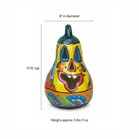 Talavera Pumpkin Halloween Decor | Hand-Painted Mexican Pottery | Ceramic Jack-o-Lantern | Candle Holder