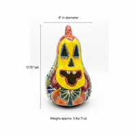 Talavera Pumpkin: Handmade Ceramic Jack-o-Lantern Halloween Decor