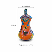 Talavera Pumpkin | Handmade Jack-o-Lantern is Mexican Halloween Decor