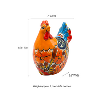 Talavera Rooster | Ceramic Pottery Hand-painted in Mexico, Yard Art & Home Decor