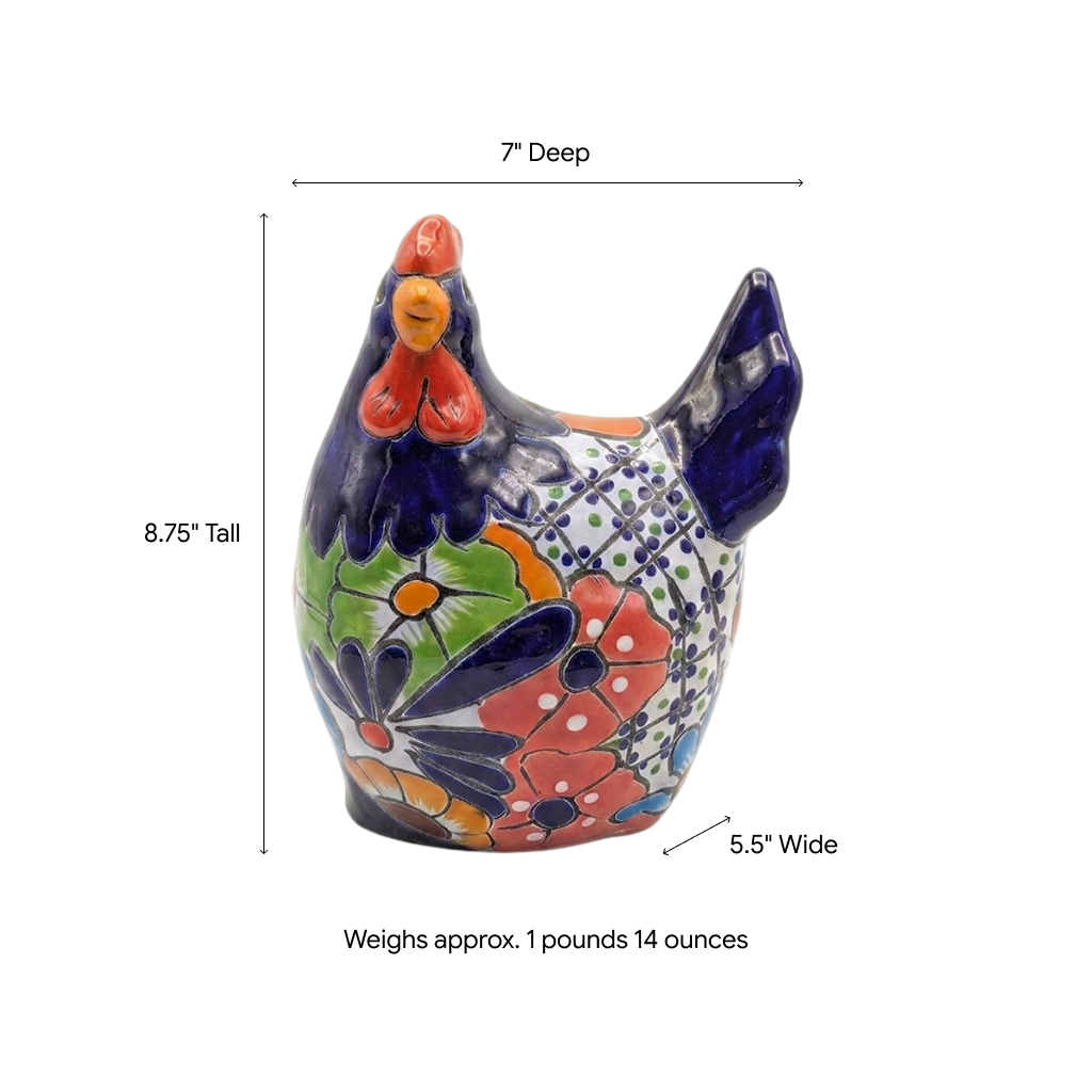 Talavera Rooster | Ceramic Pottery | Hand-painted Mexican Decor