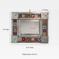 Talavera Tile & Punched Tin Mirror | Indoor Decor from Mexico