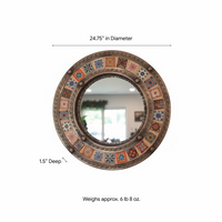 Talavera Tile & Punched Tin Mirror | Indoor Mexican Decor