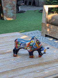 Talavera Bull Planter | Handmade Mexican Pottery Flower Pot | Garden Decoration