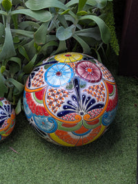 Talavera Garden Spheres: Handmade Mexican Yard Art Decor, Set of 3 from luv2brd.com