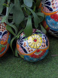 Talavera Garden Spheres: Handmade Mexican Yard Art Decor, Set of 3 from luv2brd.com