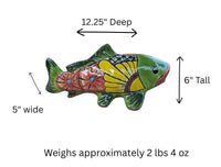 Talavera Koi Fish Sculpture | Handmade Ceramic Garden Statue  | Mexican Pottery Gift