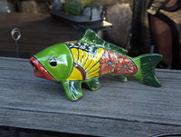 Talavera Koi Fish Sculpture | Handmade Ceramic Garden Statue  | Mexican Pottery Gift