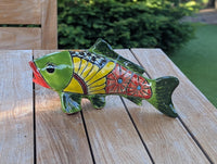 Talavera Koi Fish Sculpture | Handmade Ceramic Garden Statue  | Mexican Pottery Gift