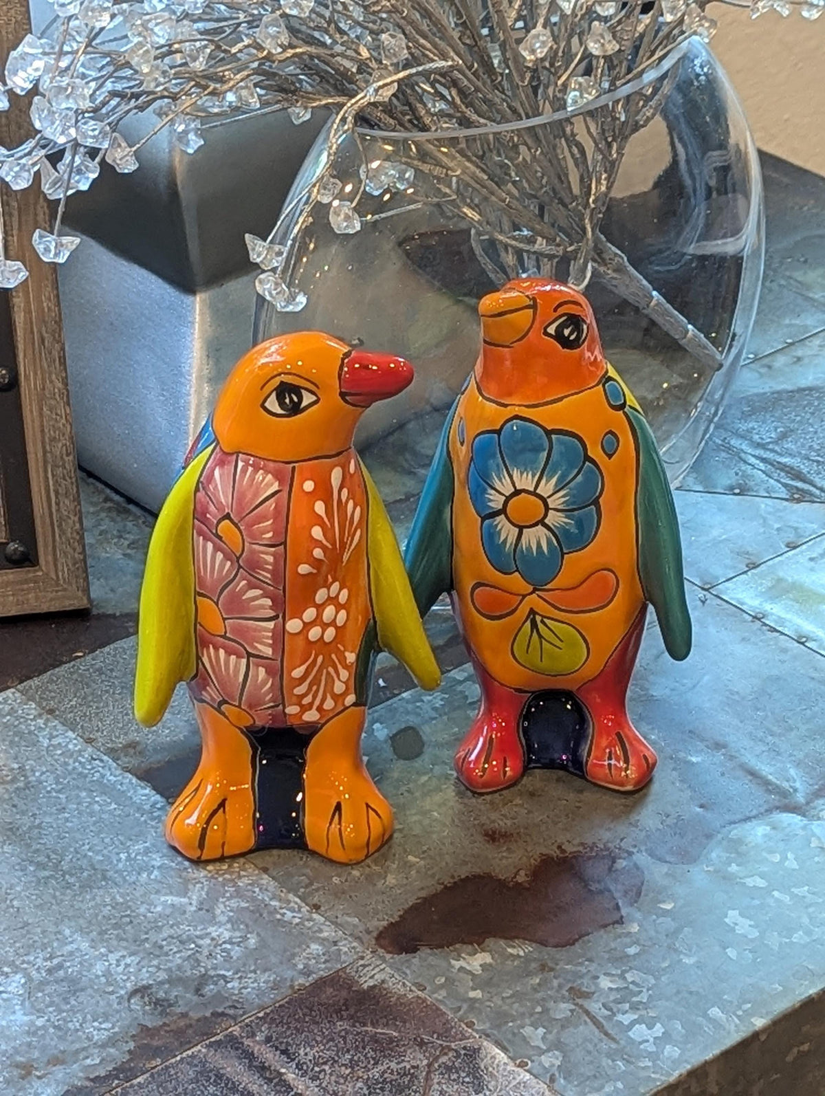 Talavera Penguin Figurines | Hand-Painted Mexican Folk Art