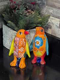 Talavera Penguin Figurines | Hand-Painted Mexican Folk Art