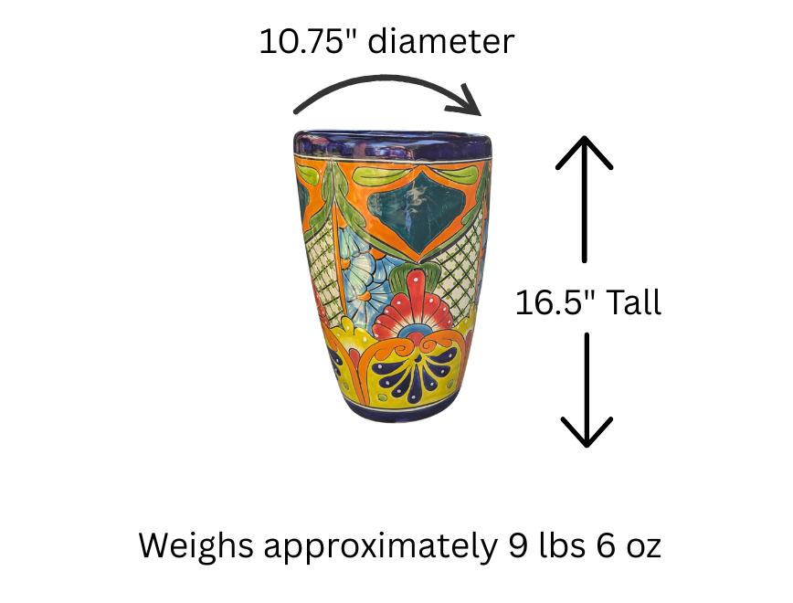 Talavera Planter | Hand-Painted Mexican Ceramic Flower Pot | Outdoor Garden Decor
