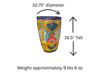 Talavera Planter | Hand-Painted Mexican Ceramic Flower Pot | Outdoor Garden Decor