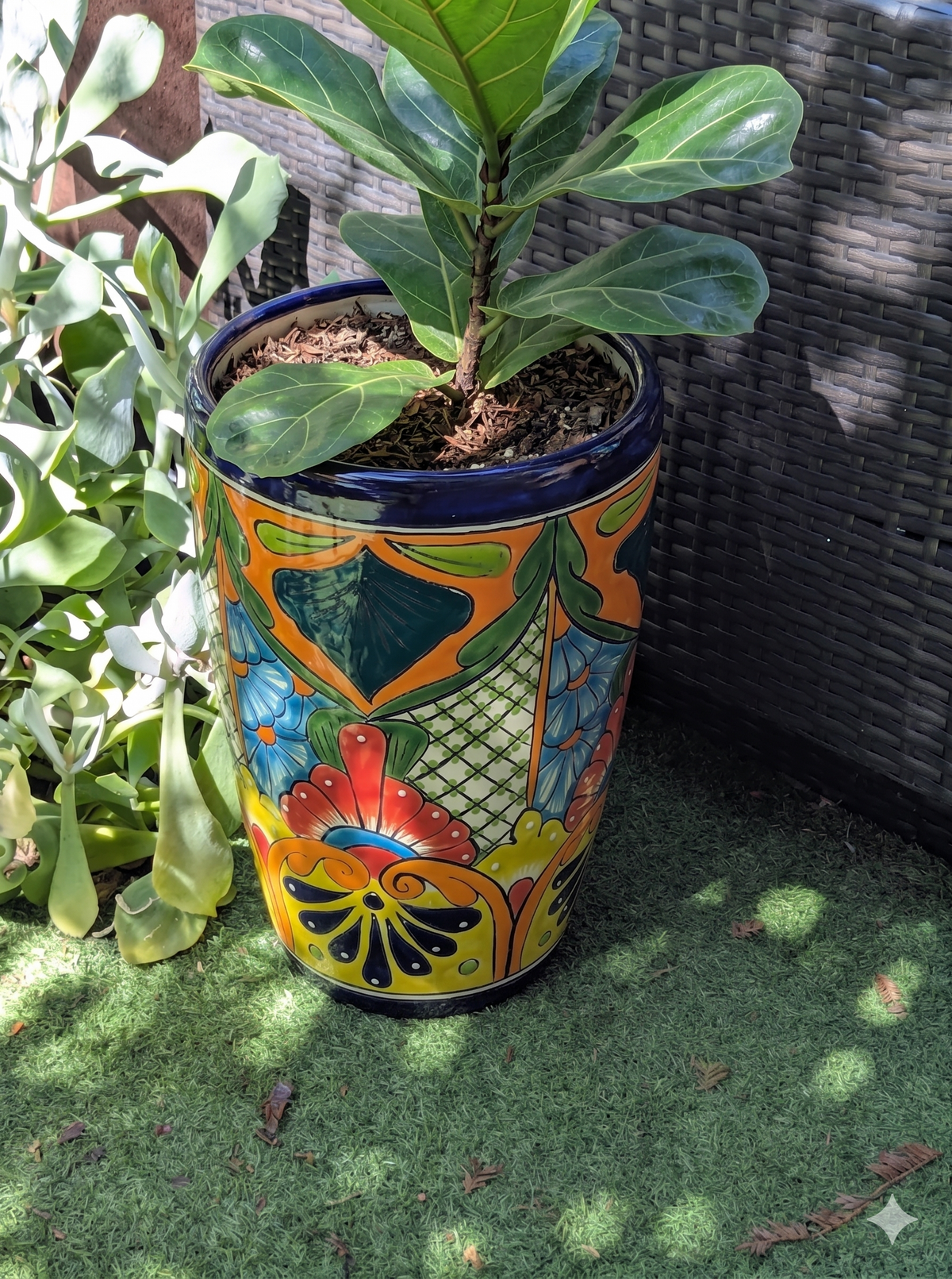 Talavera Planter | Hand-Painted Mexican Ceramic Flower Pot | Outdoor Garden Decor
