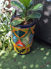 Talavera Planter | Hand-Painted Mexican Ceramic Flower Pot | Outdoor Garden Decor