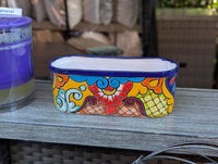 Talavera Pottery Oval Planter | Hand Painted Mexican Ceramic Flower Pot | Indoor Windowsill Box