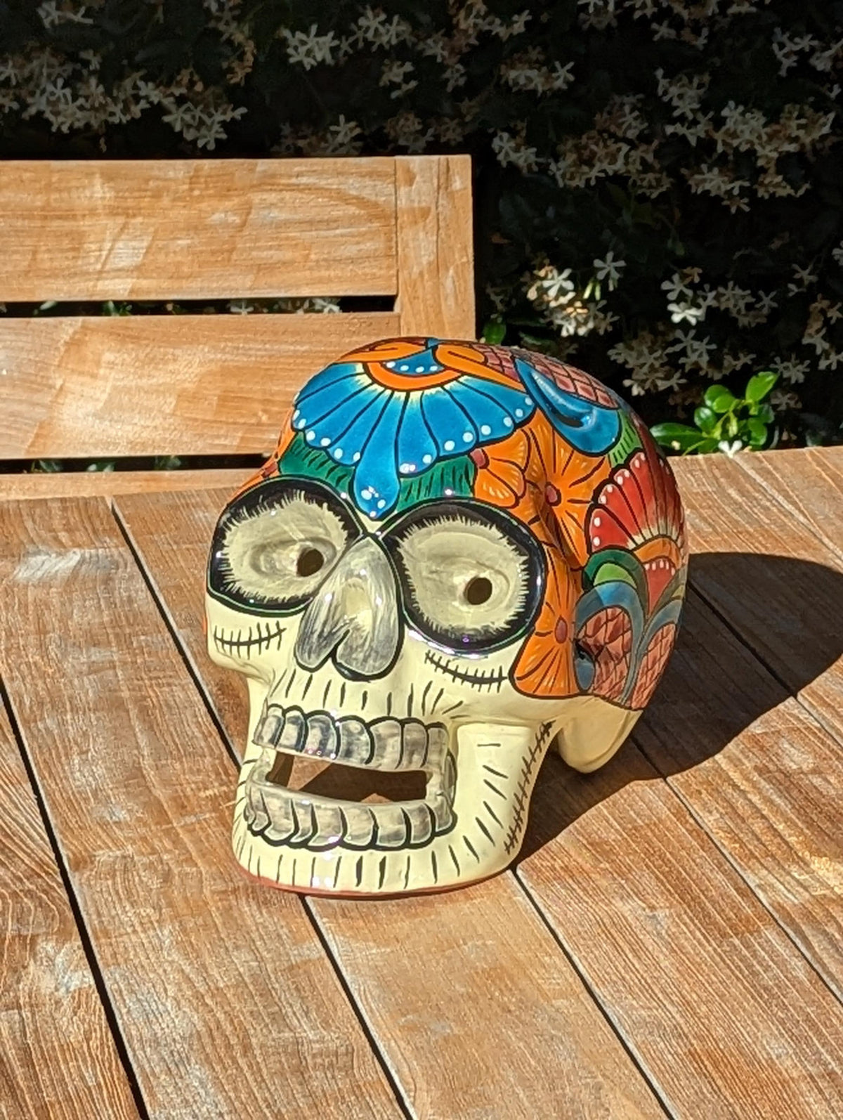 Talavera Skull | Hand Painted Ceramic Halloween Decor & Mexican Pottery