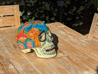 Talavera Skull | Hand Painted Ceramic Halloween Decor & Mexican Pottery