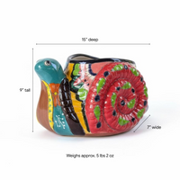 Talavera Snail Planter | Hand-painted Mexican Pottery Garden Decor