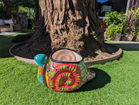 Talavera Snail Planter | Hand-painted Mexican Pottery Garden Decor