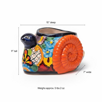 Talavera Snail Planter | Hand-painted Mexican Ceramic Garden Decor