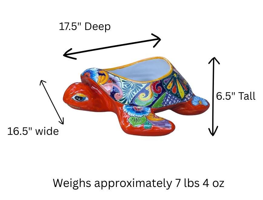 Talavera Turtle Planter | Handmade Mexican Pottery  | Ceramic Flower Pot Garden Gift