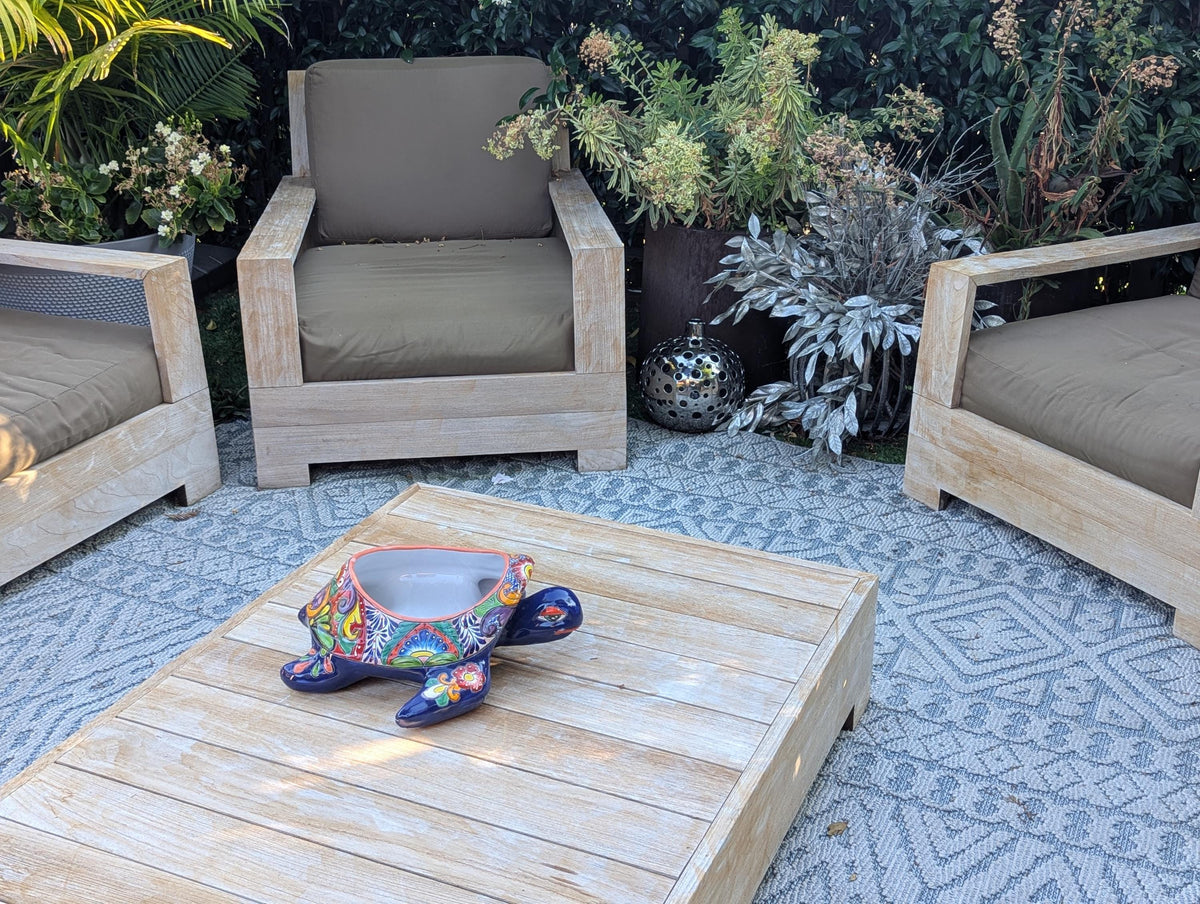 Talavera Turtle Planter | Handmade Mexican Pottery Flower Pot | Garden Decoration