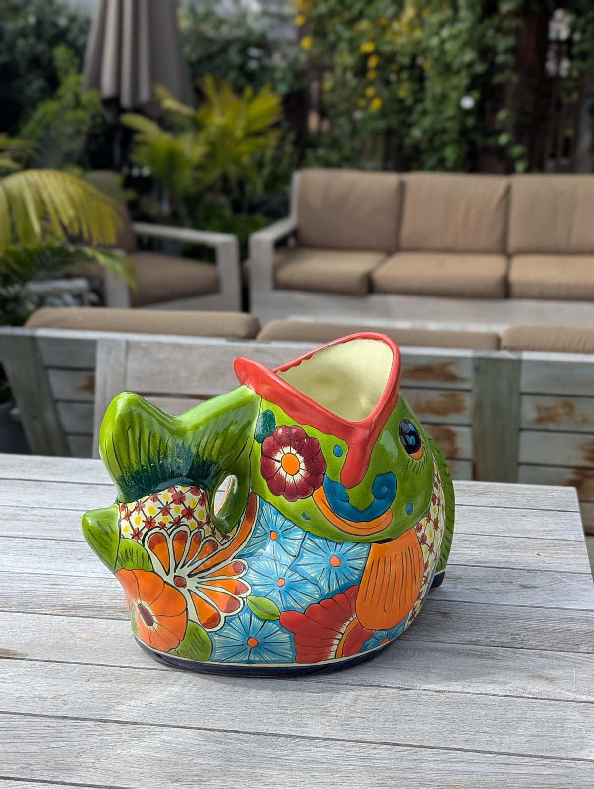 Talavera Whale | Hand-Painted Mexican Ceramic Talavera Pottery Garden Decor