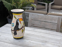 Toucan Vase | Handmade Mexican Talavera Pottery, Floral Home Decor
