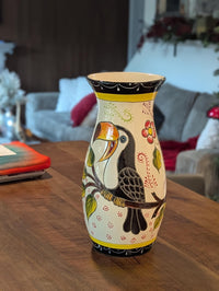 Toucan Vase | Handmade Mexican Talavera Pottery, Floral Home Decor