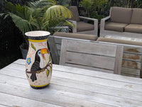Toucan Vase | Handmade Mexican Talavera Pottery, Floral Home Decor