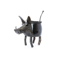 Warthog Planters from Zimbabwe, Made of Recycled African Cooking Pots, Housewarming Gift for Her