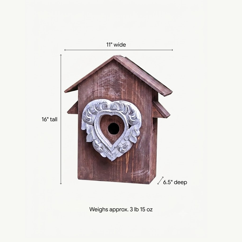 Wooden Birdhouse, Outdoor Garden Decoration, Unique Handmade Yard Decor, Housewarming Gift for Bird Lovers