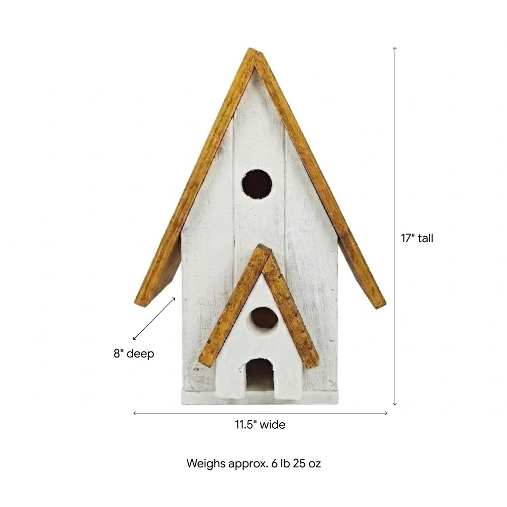 Wooden Birdhouse Asian Style Roof, Outdoor or Indoor Decorative Birdhouse, Unique Gift Idea Handmade in Mexico