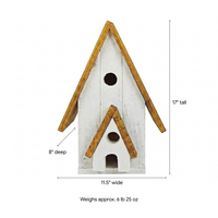 Wooden Birdhouse Asian Style Roof, Outdoor or Indoor Decorative Birdhouse, Unique Gift Idea Handmade in Mexico