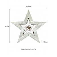 Large Rustic Wooden Christmas Star | 32" Handmade Nativity Wall Art Outdoor Decor