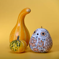 Snowy Owl Gourd Ornament, Handmade Fall Home Decor Housewarming Gift for Her