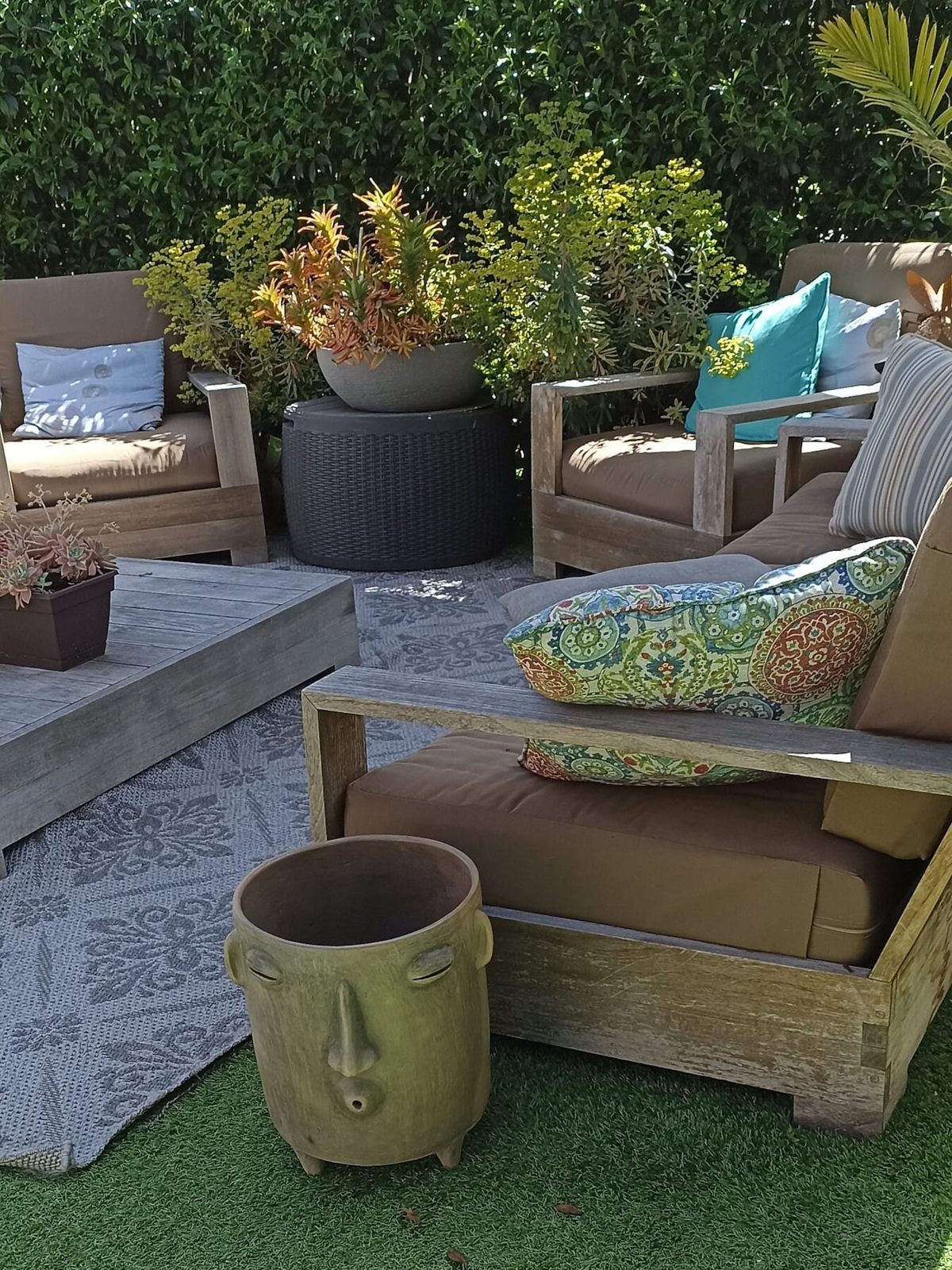 Big Face Planter & Whistler Flower Pot, Handmade Mexican Pottery of Atzompa Mexico, Indoor Outdoor Home Decor