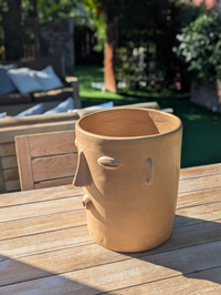 Big Face Planter & Whistler Flower Pot, Handmade Mexican Pottery of Atzompa Mexico, Indoor Outdoor Home Decor