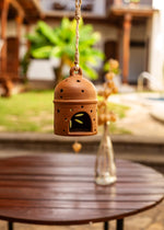 Traditional Ceramic Lantern, Outdoor Home Decor | 9-inch Terracotta from Nicaragua