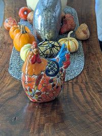 Ceramic Rooster Talavera Pottery Handmade in Mexico, Yard Art Gift for Chicken Lovers