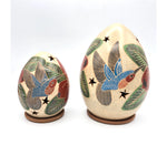 Hummingbird and Flower Ceramic Luminary, Indoor Home Decor from Nicaragua, Large