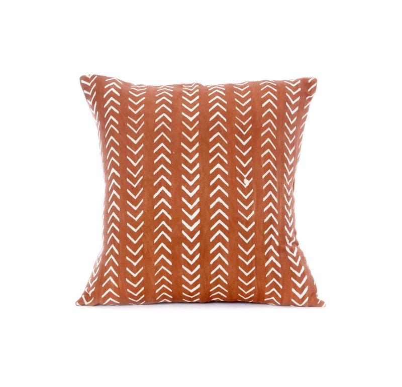 Mudcloth Brown Arrow Print Cotton Pillow Cover, Home Decor Housewarming Gift for Her