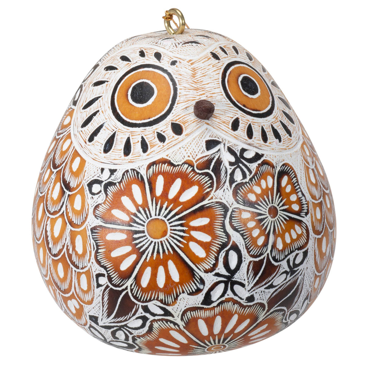 Snowy Owl Gourd Ornament, Handmade Fall Home Decor Housewarming Gift for Her