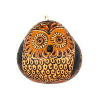 Ruffled Owl Gourd Ornament, Handmade Fall Home Decor Housewarming Gift for Her