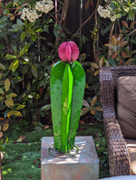 27" Tall Cactus Garden Decor, Cactus Decorations for Yard or Home, Hand Painted Lifelike Metal Cactus Mexican Yard Art