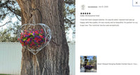 Heart Shaped Hanging Basket Garden Decor | Succulent Plant Hanger for Yard or Home, Hand Forged Metal Yard Art