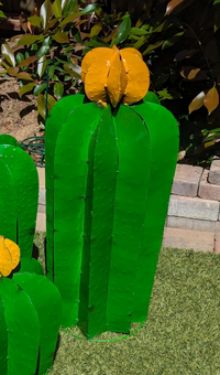 Cactus Garden Decor, Metal Cactus Decoration for Yard or Home, Hand Painted Lifelike Young Saguaro Cactus Yard Art, Mexican Folk Art