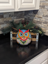 Owl Flower Pot, Ceramic Planter, Handmade Talavera Pottery, Garden Decor, Outdoor Decorations, Indoor Home Decor, Cute Owl Gifts